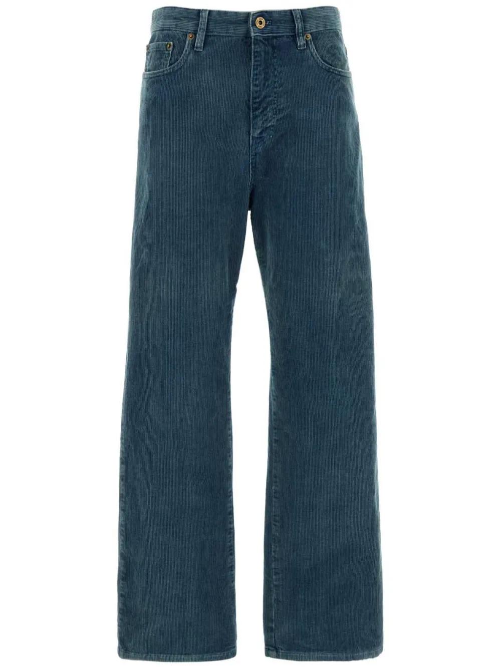 Miu Miu logo-patch trousers | Blue | Image 1