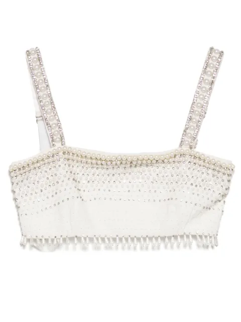 Elisabetta Franchi pearl trimmed cropped vest