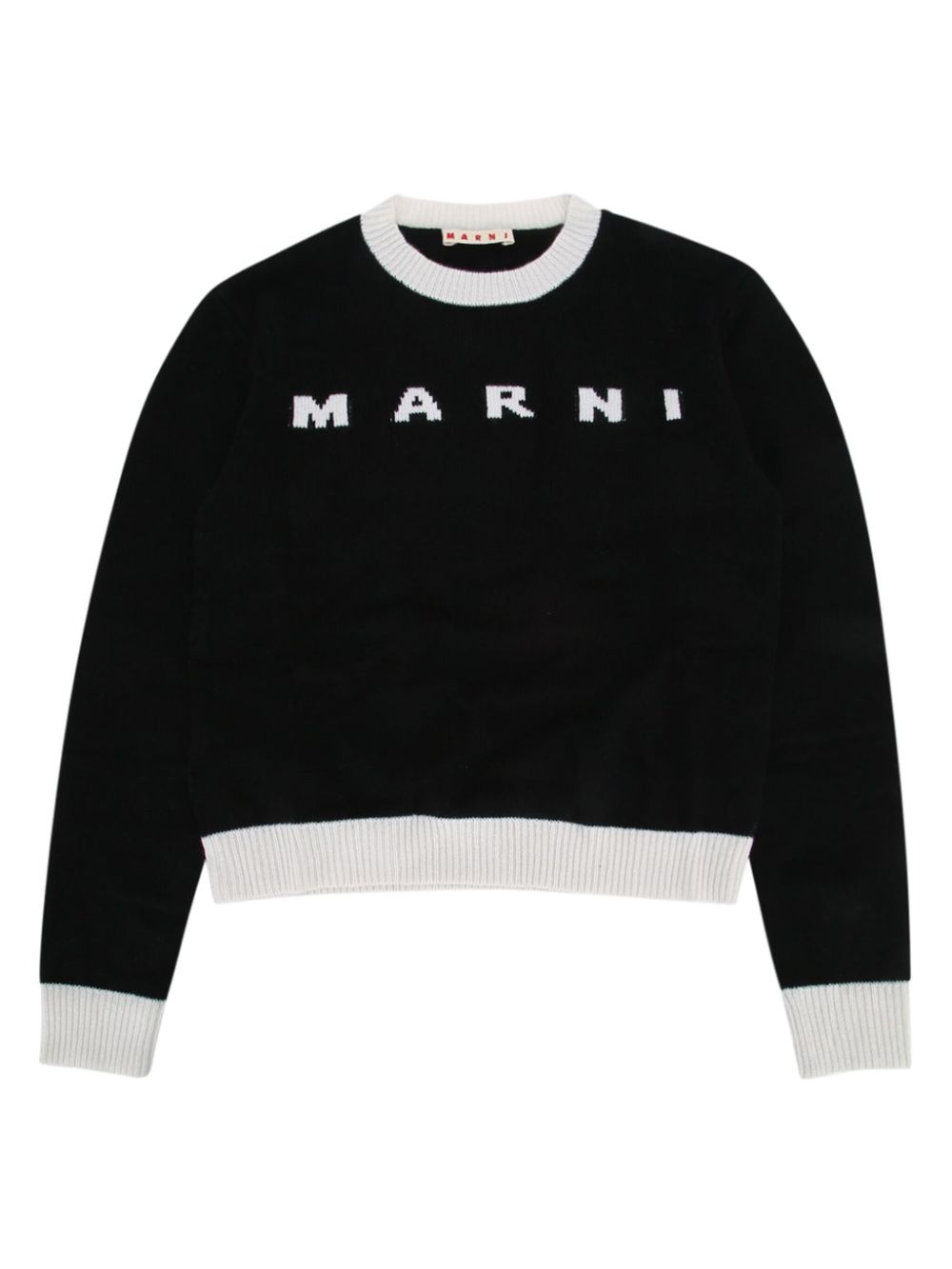 Marni Kids logo-intarsia sweater - Black