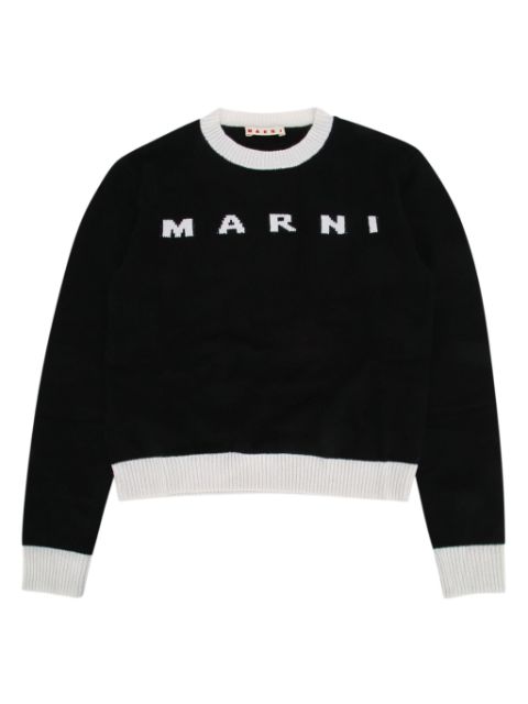 Marni Kids logo-intarsia sweater 