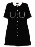 Dice Kayek short sleeves peter pan collar shift dress - Black