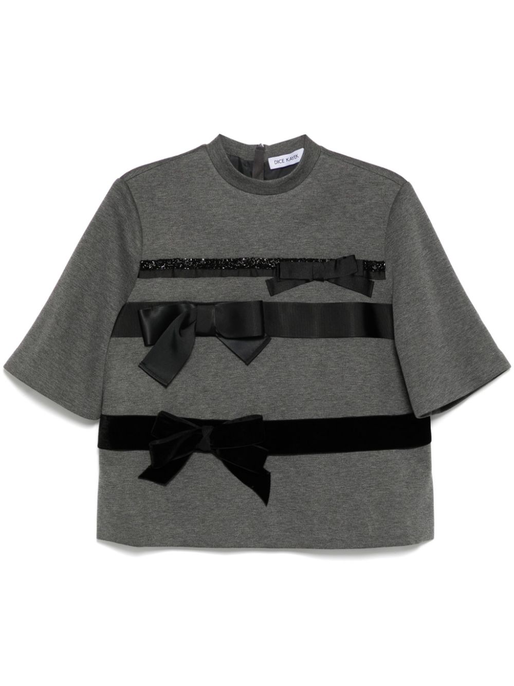 Dice Kayek bow-detail t-shirt - Grey