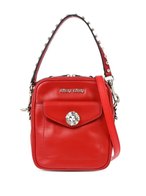Miu Miu Pre-Owned 2000s Leather two-way Bag | Red | FARFETCH