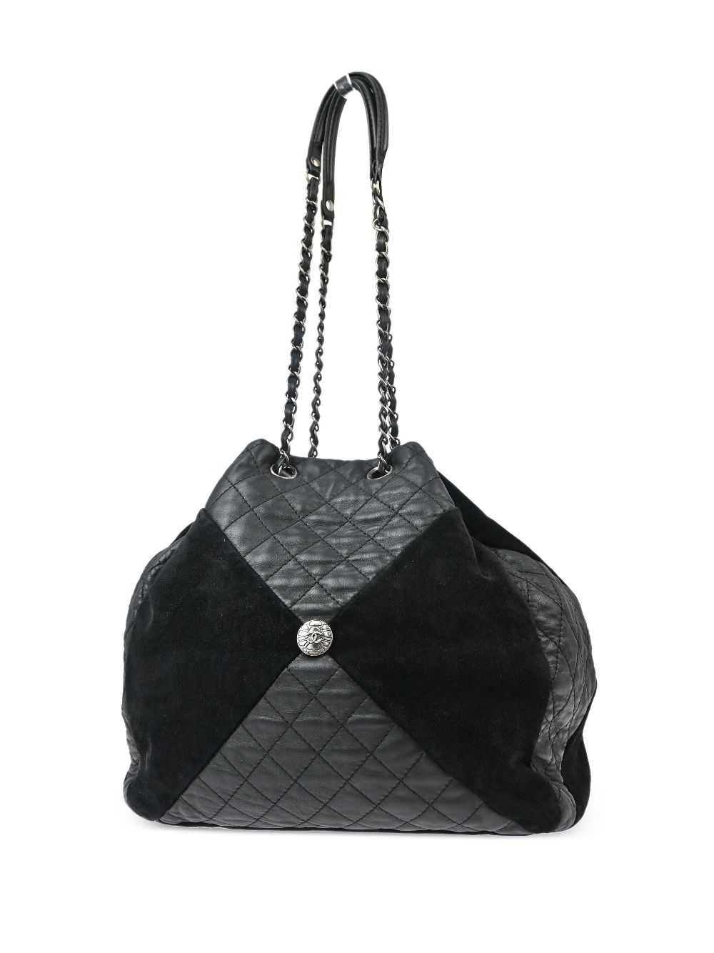 CHANEL Pre-Owned 2015 schoudertas met patchwork - Zwart