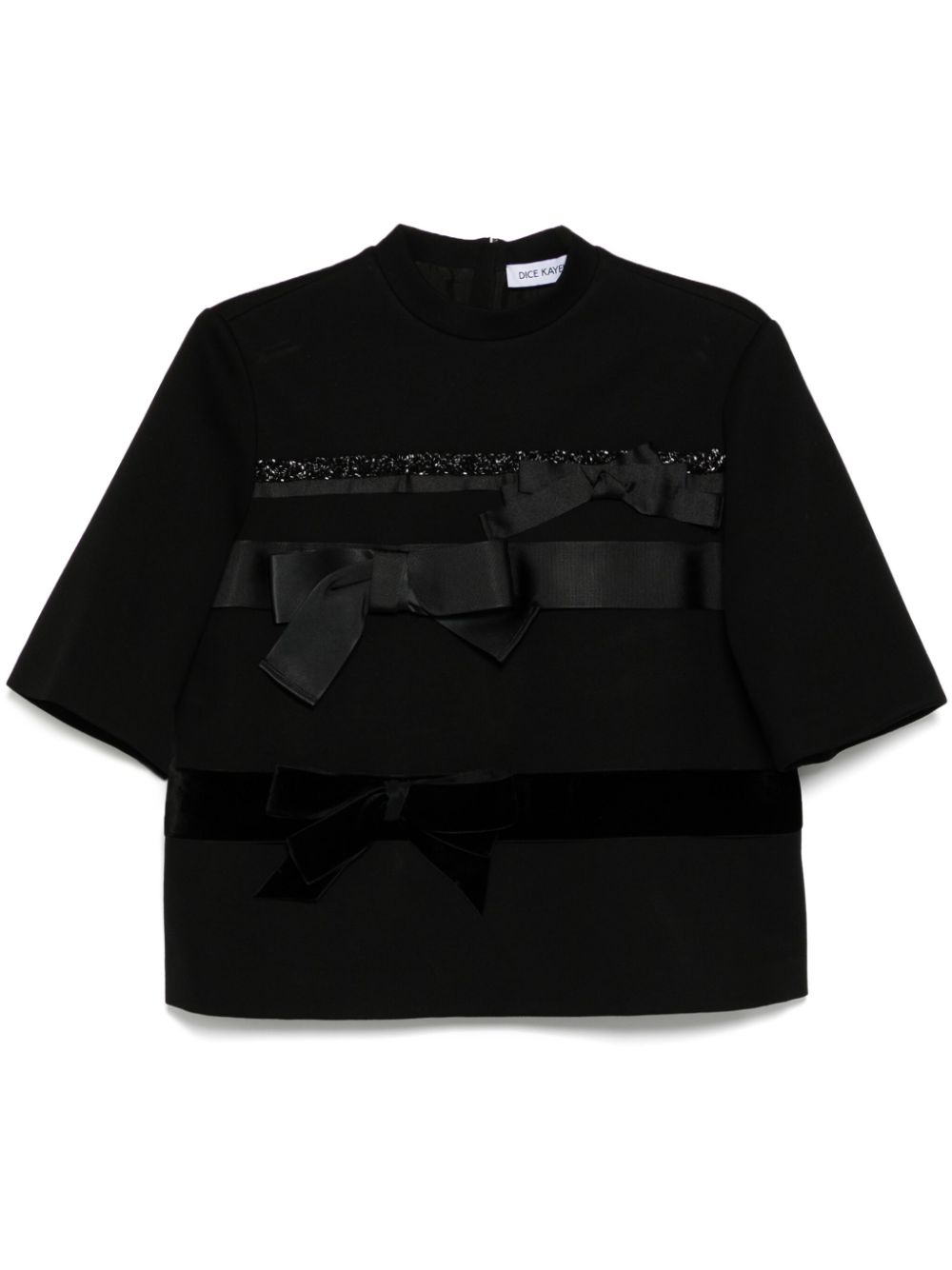 Dice Kayek bow-detail t-shirt - Black