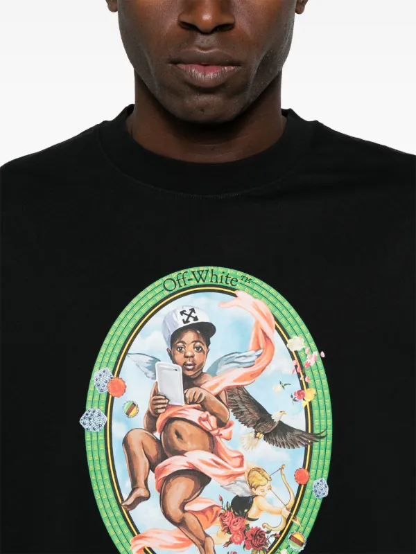 Tシャツ・カットソー Off-White 'Fresco oval' T-shirt Off-White Fresco Oval T-shirt | Black | FARFETCH UK