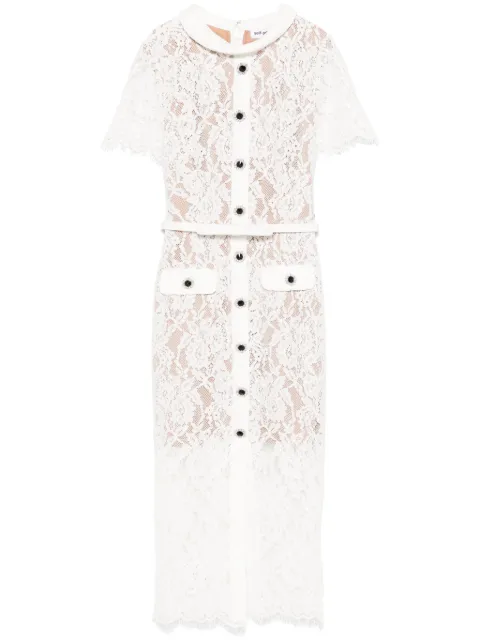 Self-Portrait floral-lace midi dress
