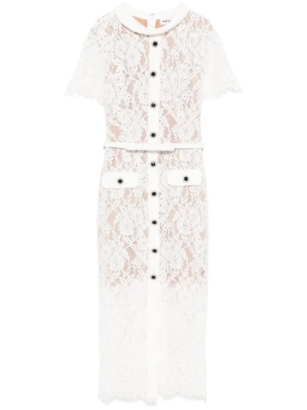 Self-Portrait フローラルレース ドレス | ホワイト | FARFETCH JP