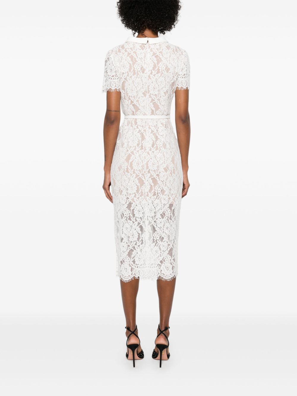 Self Portrait Floral Lace Midi Dress White Farfetch