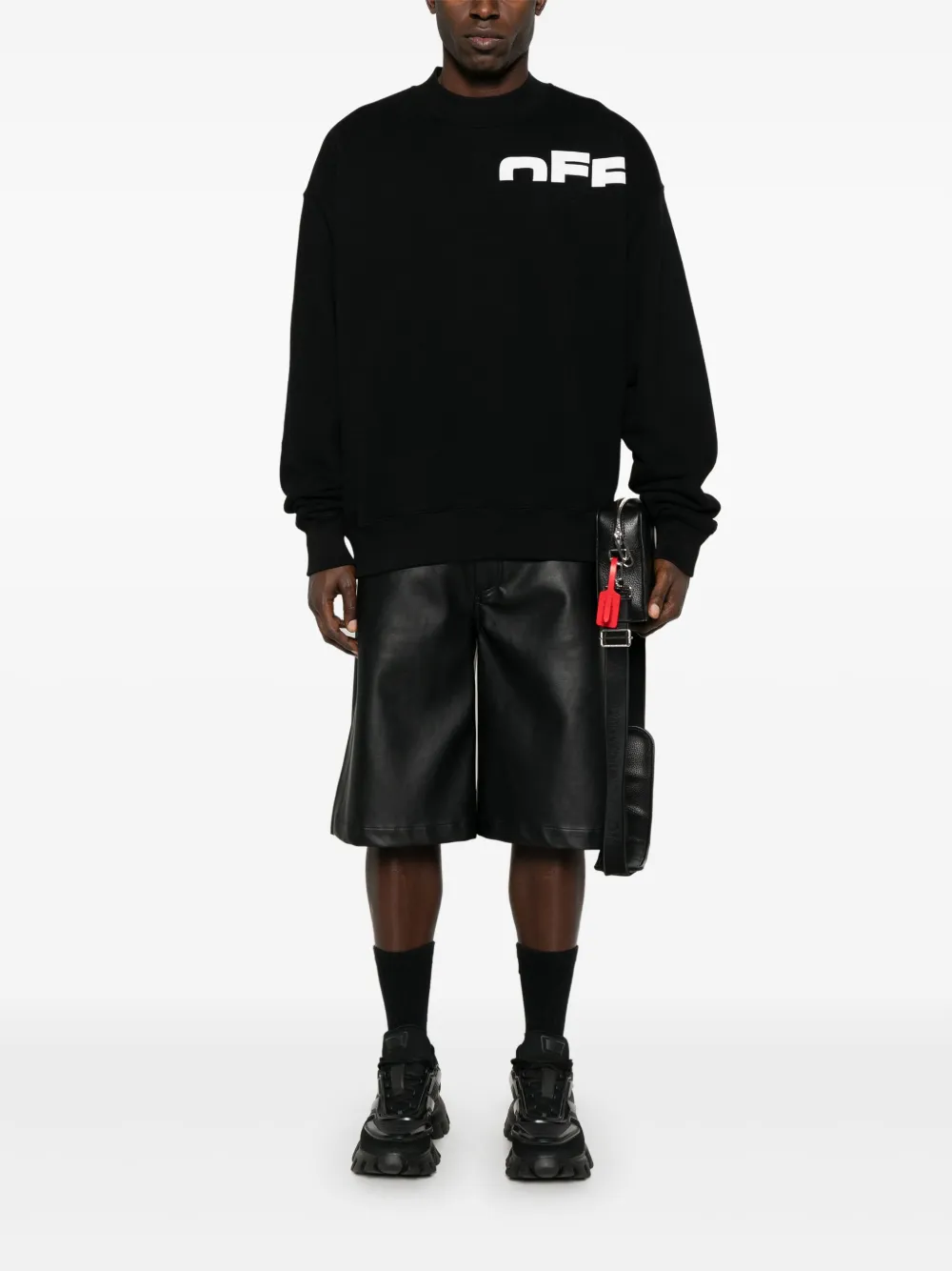 Off-White Sweater met print - Zwart