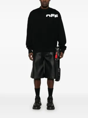 [Off-White] ロゴ エンブロイダリー スウェットシャツ ビジューエンブロイダリーロゴTシャツ／ウォッシャブル(Tシャツ