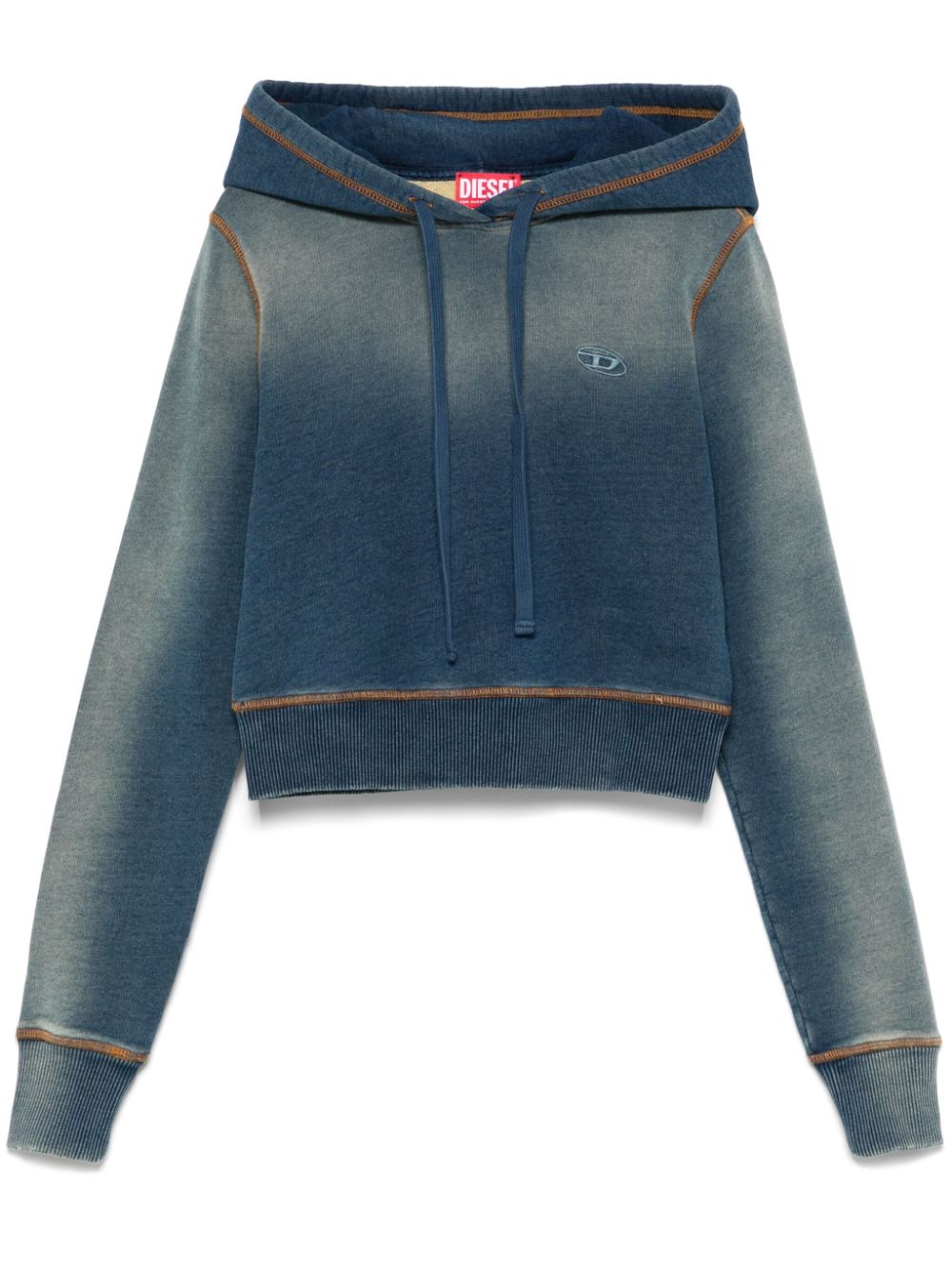 Diesel logo-embroidered hoodie - Blue