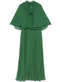 Self-Portrait chiffon cape midi dress - Green