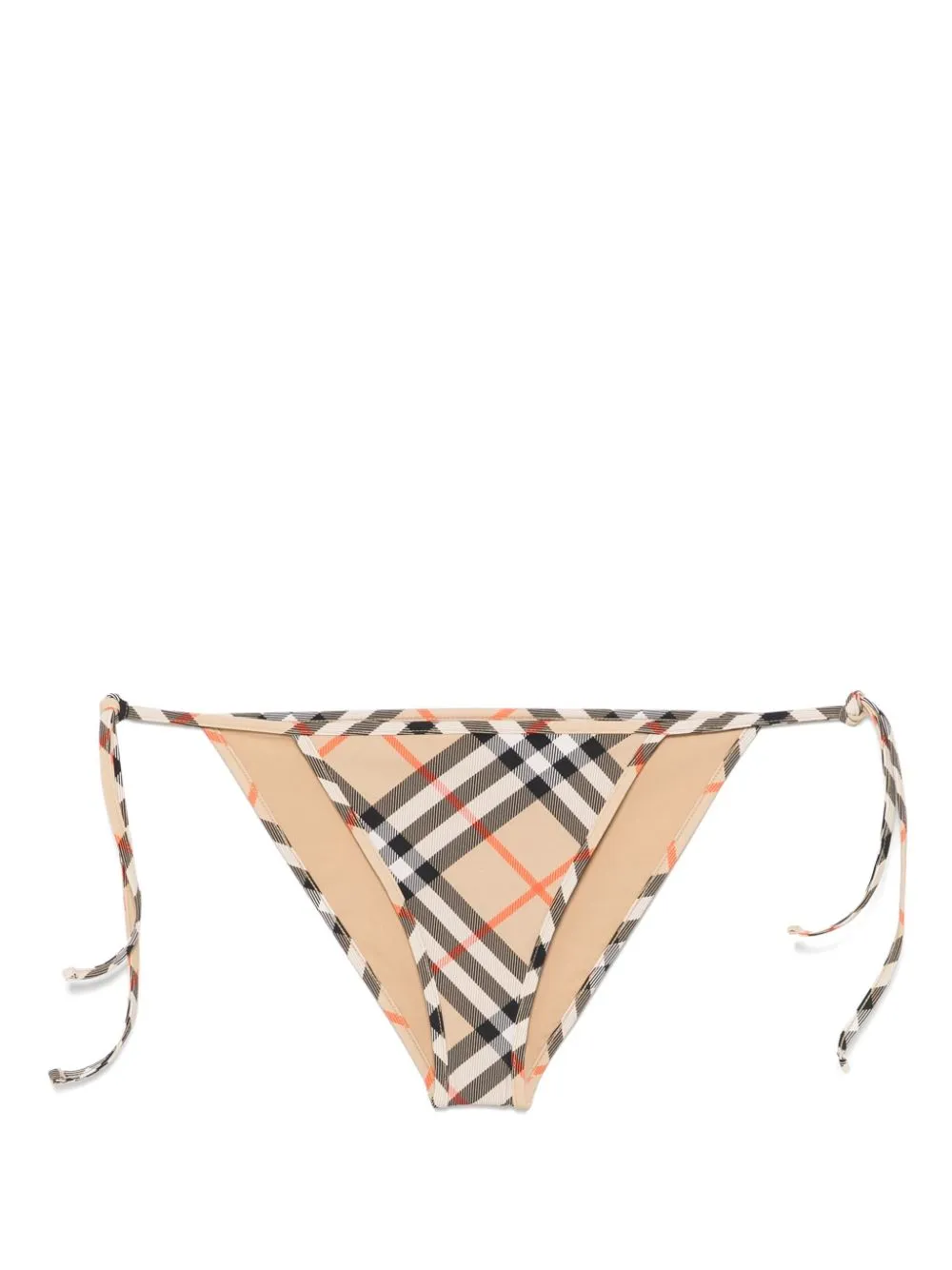 Burberry Checked Bikini Bottoms In Neutrals