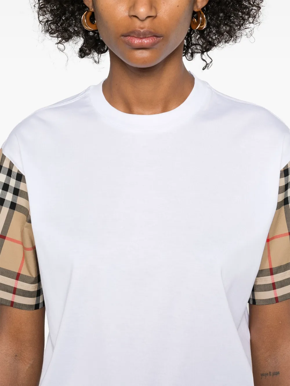 Burberry T-shirt met Vintage Check-detail Wit