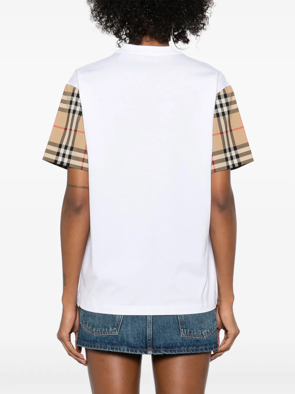 Burberry T-shirt met Vintage Check-detail Wit
