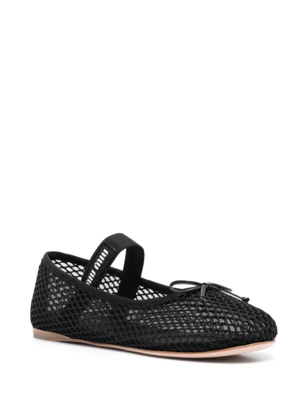 フラットシューズ MIU MIU Mesh ballerinas Nero Miu Miu Women's' Mesh Ballerina Flats in Black | LN-CC®