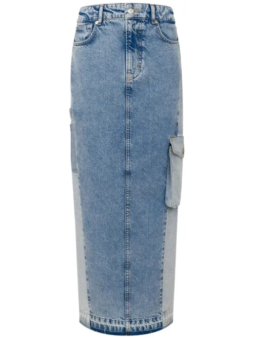 Jupe en jean à coupe longue - MOSCHINO JEANS - Modalova