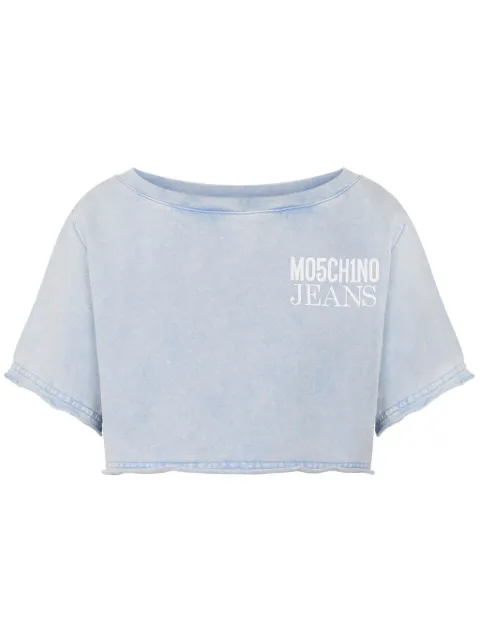 MOSCHINO JEANS denim cropped T-shirt