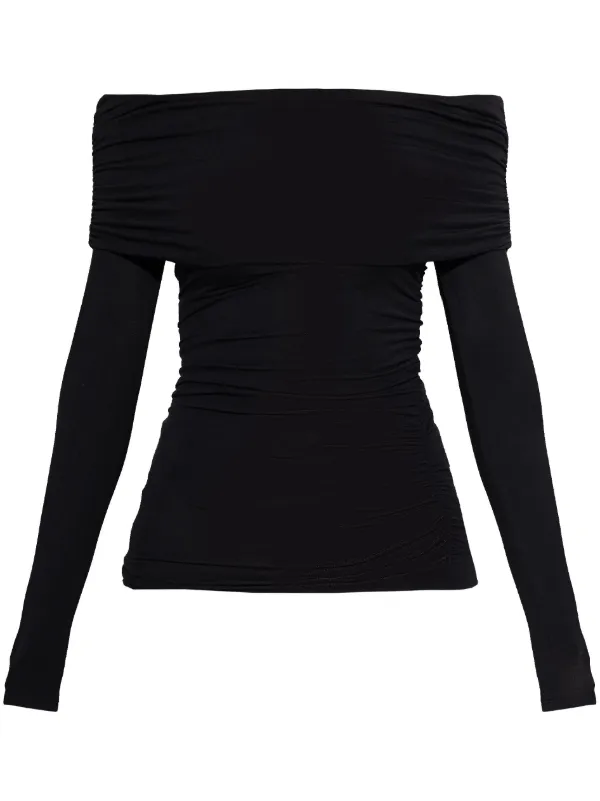★BADBLOOD★  Classic Off Shoulder Top Black w-tee25-00 ☆BADBLOOD☆ CLASSIC LOGO OFF SHOULDER TOP 3COLOR (BADBLOOD
