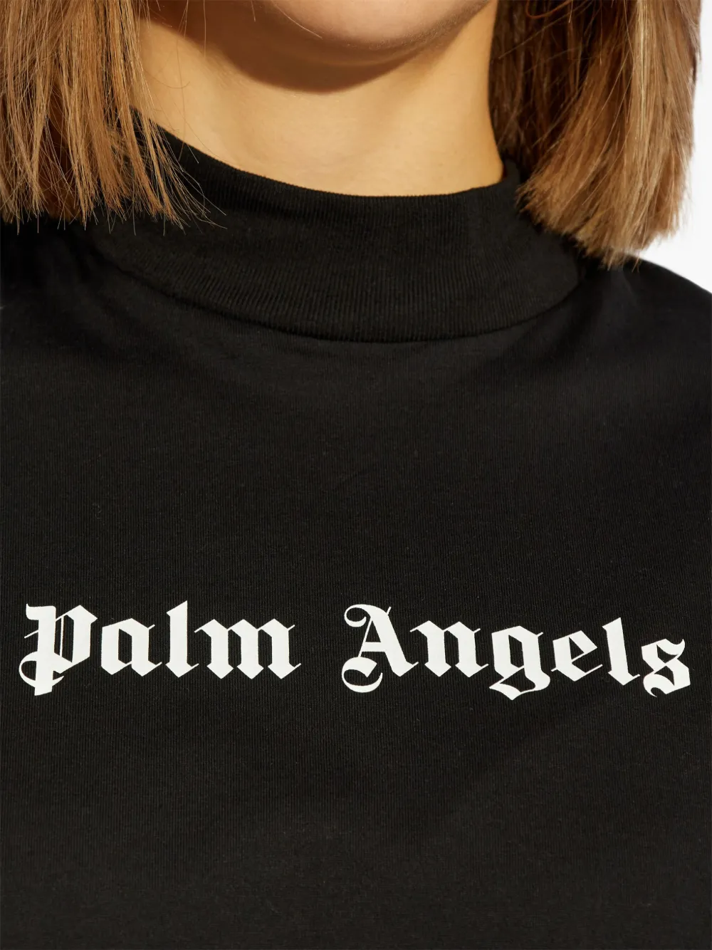 Palm Angels T-shirt met logoprint Zwart