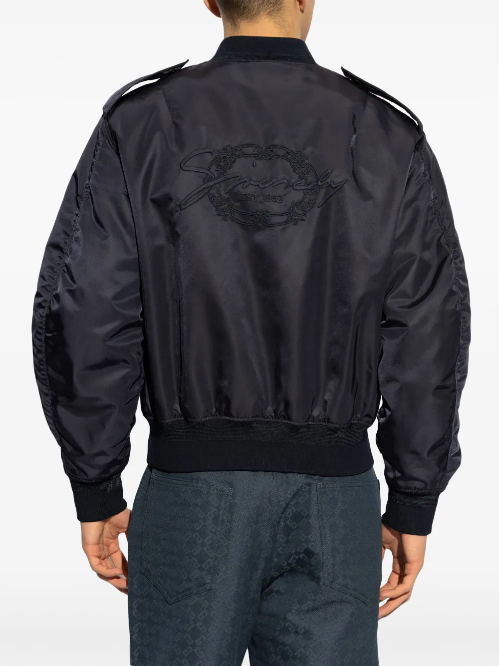 Givenchy Bomberjack met geborduurd logo Blauw