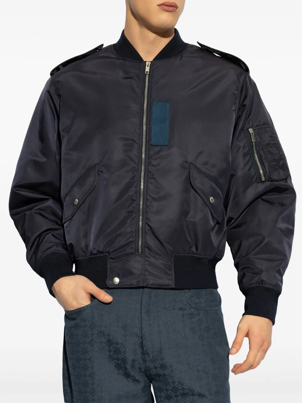 Givenchy Bomberjack met geborduurd logo Blauw