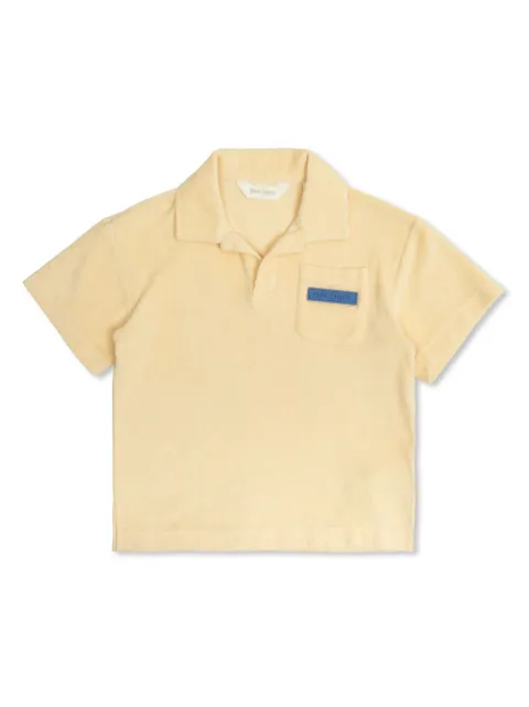 Palm Angels Kids Camisa polo com efeito felpudo