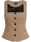 rag & bone checked waistcoat - Brown