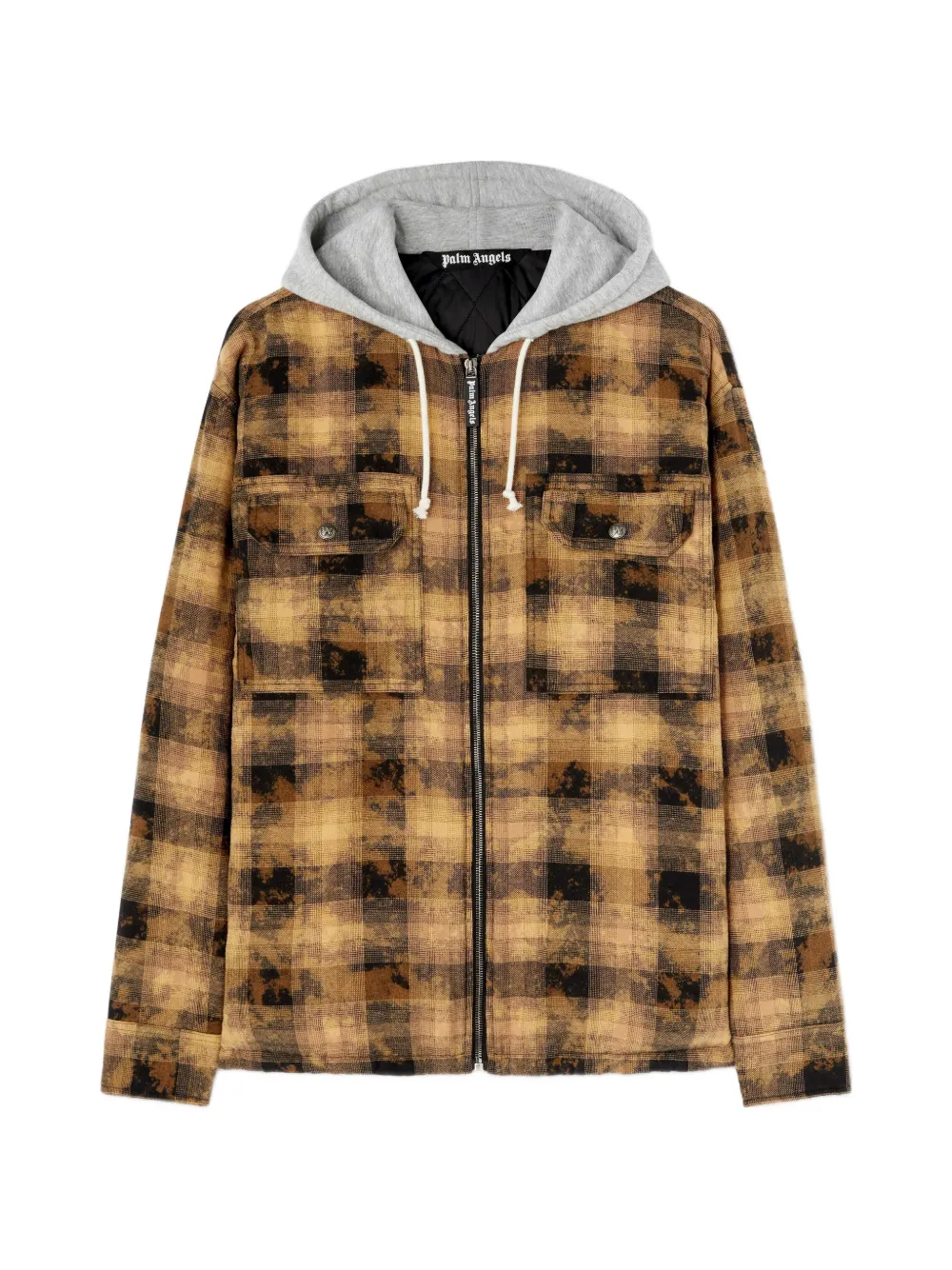 Palm Angels check-pattern shirt jacket - Brown