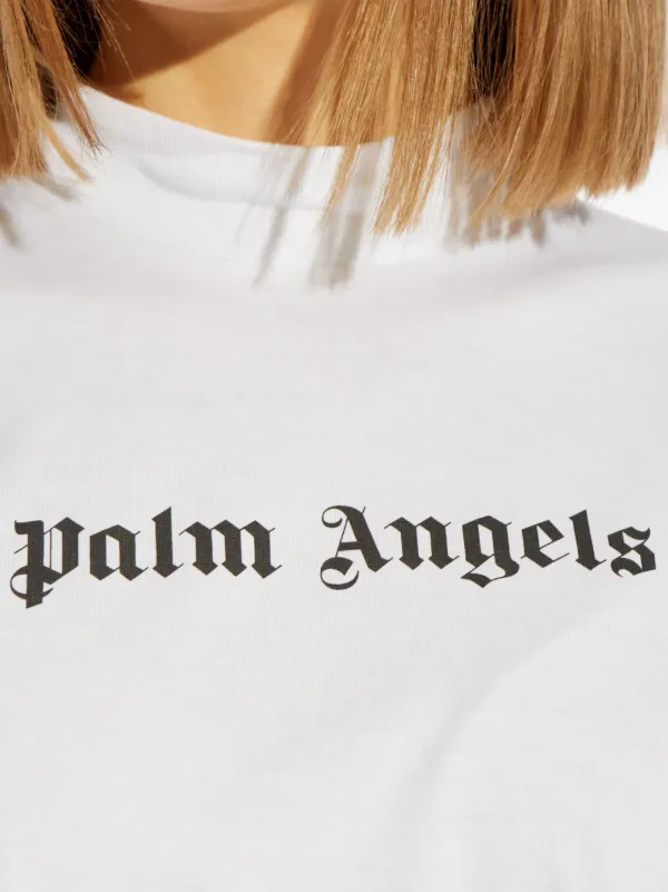 【関税&送料込】Palm Angels Logo T-Shirt White Palm Angels logo-print T-shirt | White | FARFETCH