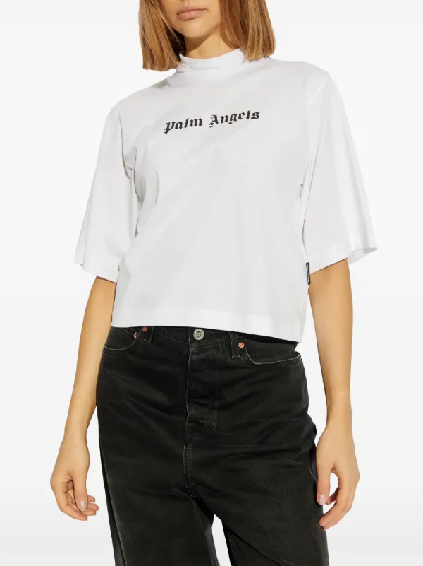【関税&送料込】Palm Angels Logo T-Shirt White Palm Angels logo-print T-shirt | White | FARFETCH