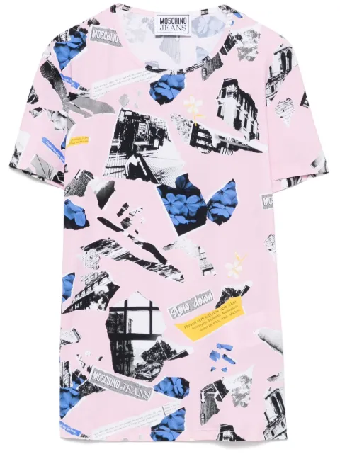 MOSCHINO JEANS patchwork-print T-shirt