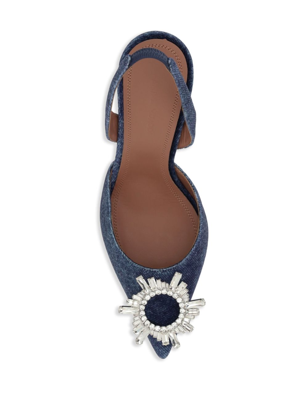 Amina Muaddi denim velvet pumps Blue