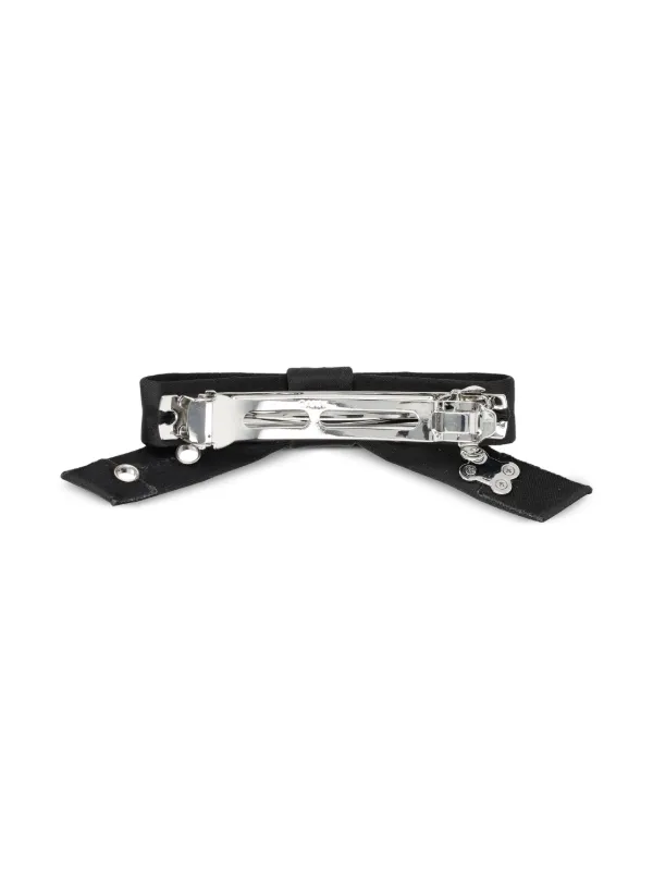 GANNI Eyelet Bow Hair Clip | Black | FARFETCH