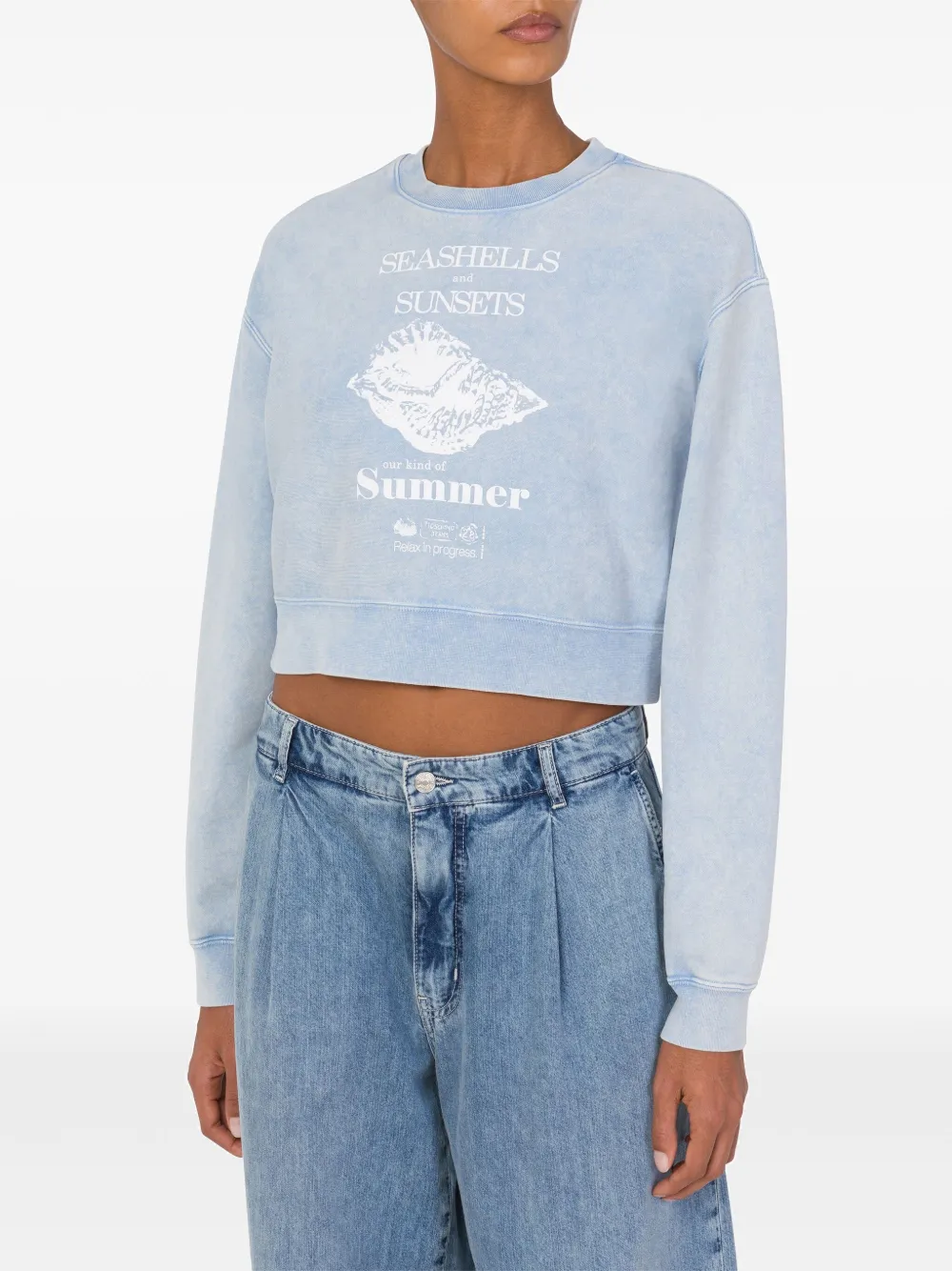 Shop Moschino Jeans Graphic-print Sweatshirt In Blue