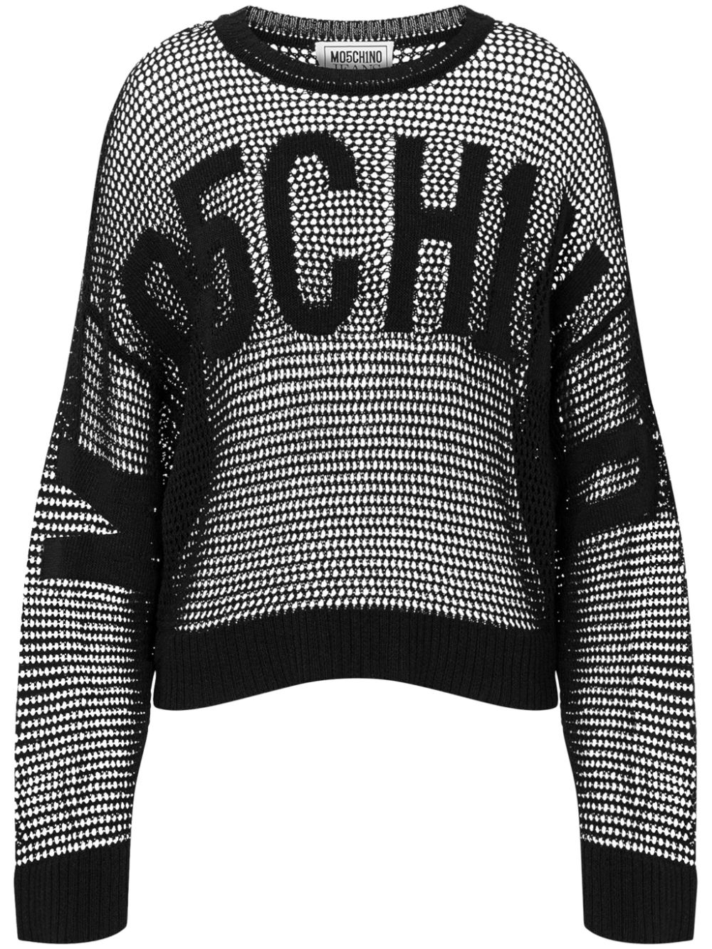 MOSCHINO JEANS Sweater met logo jacquard Zwart