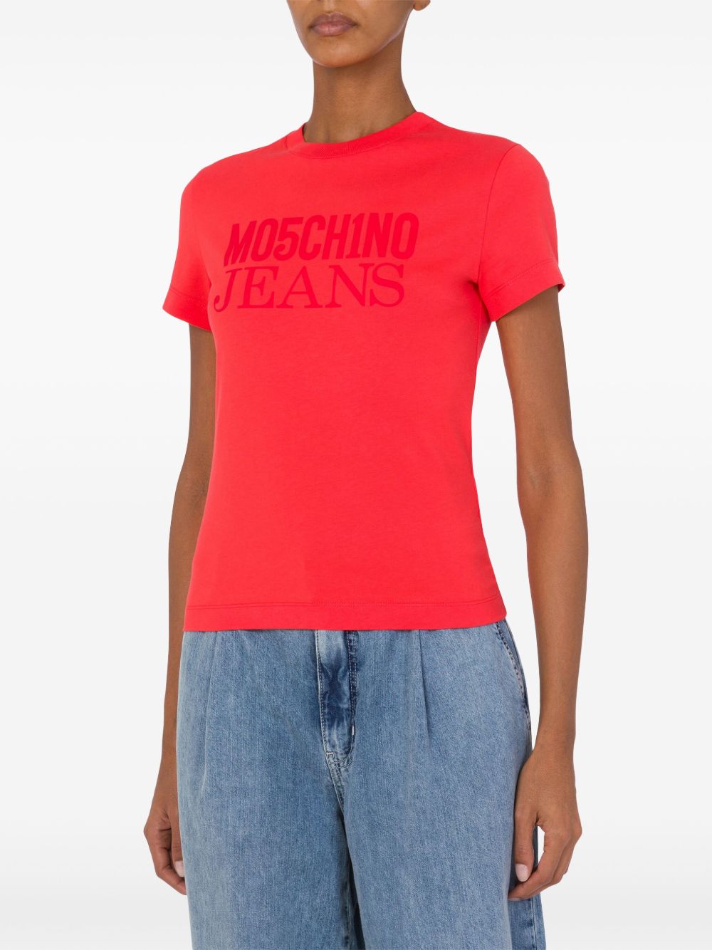 MOSCHINO JEANS T-shirt met logoprint - Rood