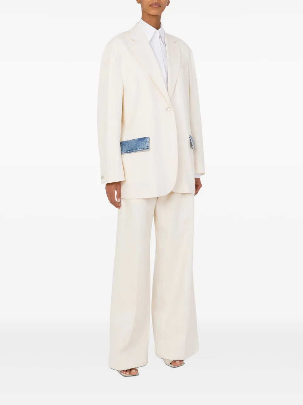 MOSCHINO JEANS Blazer met enkele rij knopen - Beige