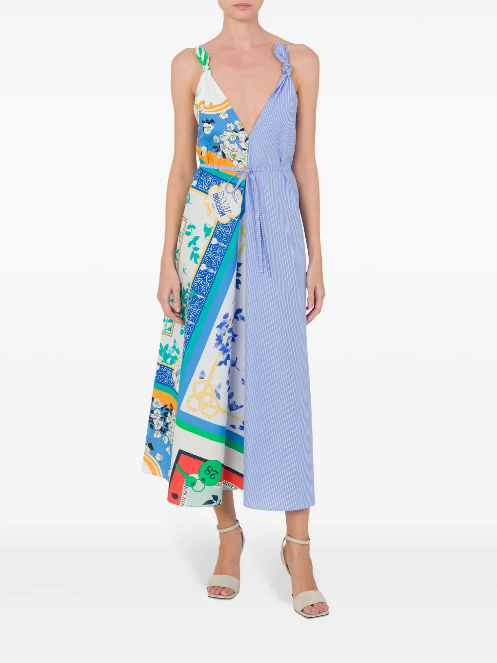 MOSCHINO JEANS Maxi-jurk met vlakken - Blauw