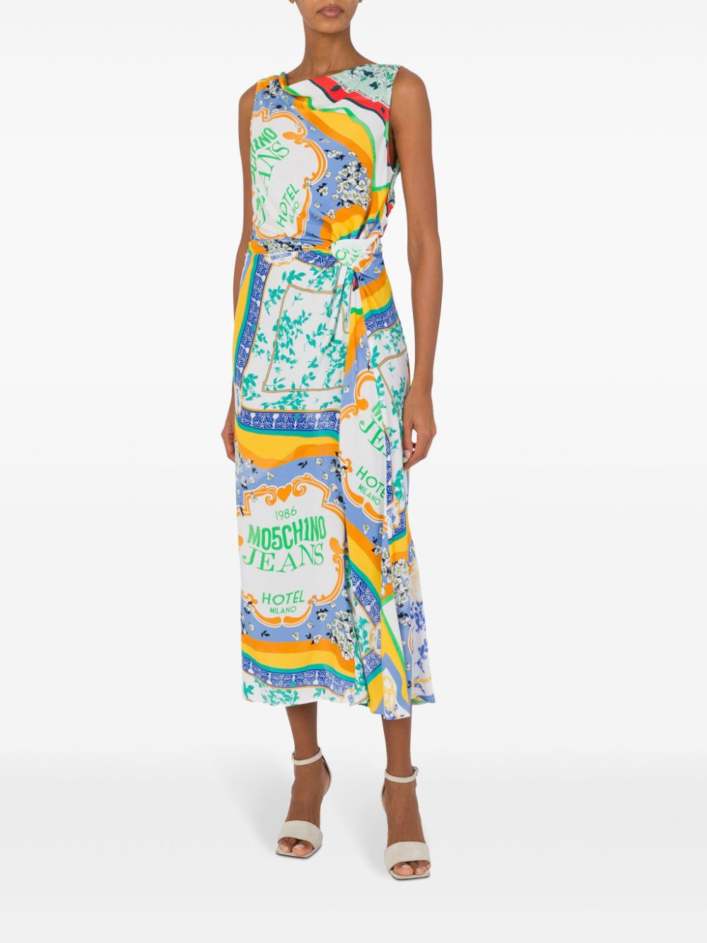 MOSCHINO JEANS Midi-jurk met print - Wit