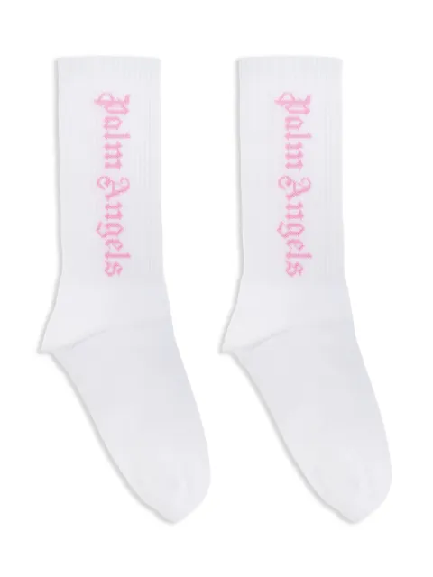 Palm Angels Kids logo-intarsia socks
