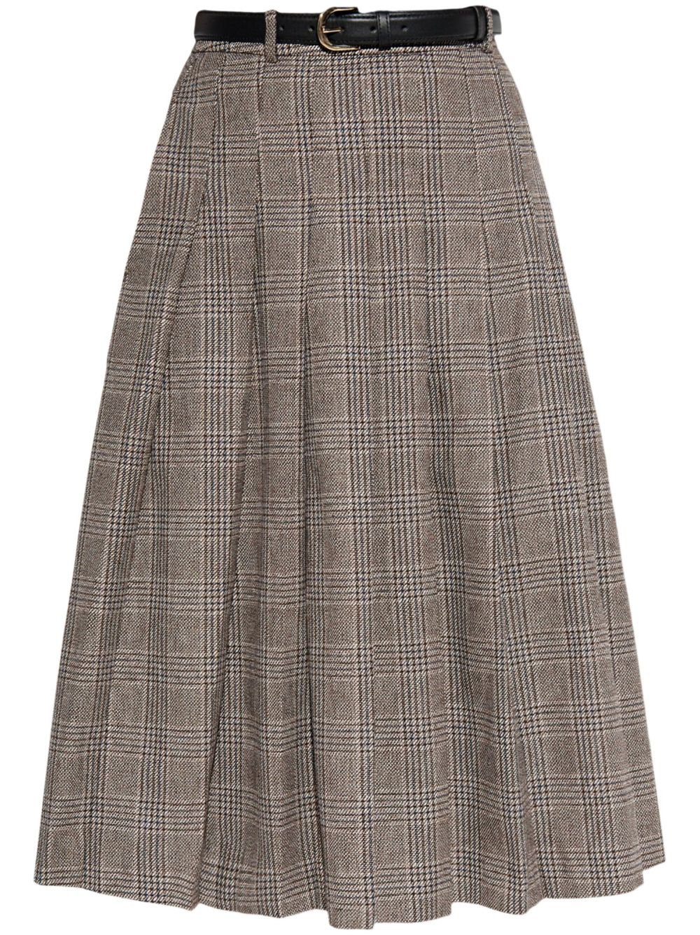 pleated check skirt