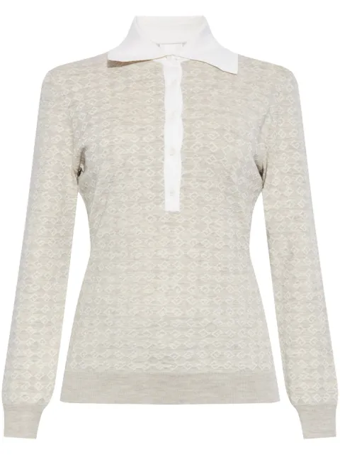 Givenchy suéter estilo playera tipo polo con monograma 72 en jacquard