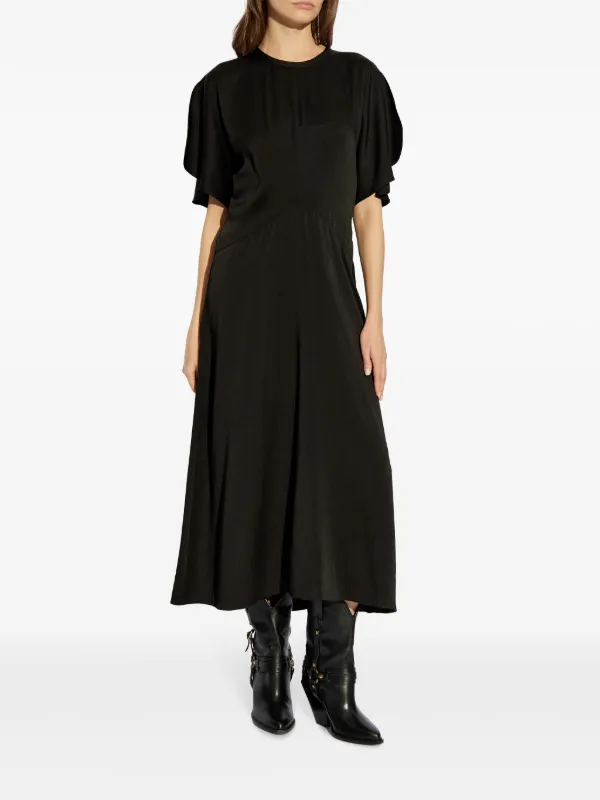 ワンピース Isabel Marant SS25 KENZA LONG DRESS (RO0682FAC1J04I 01BK) KENZA DRESS Woman chalk | ISABEL MARANT Official online store