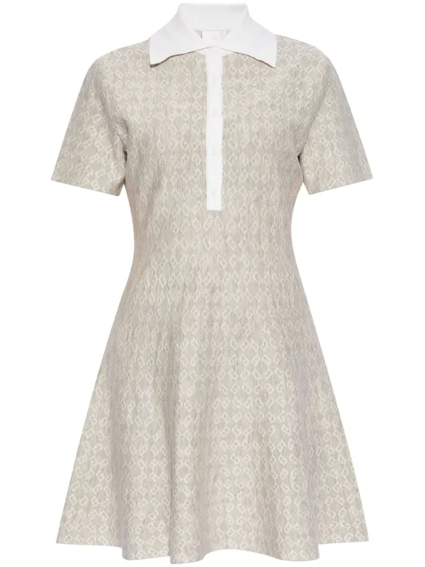 Givenchy Polo Dress in Monogram 72 Jacquard in Neutrals