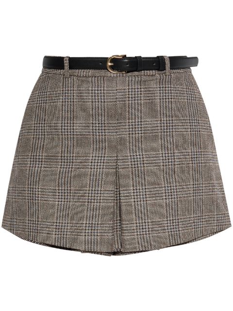 Self-Portrait checkered pleated skort