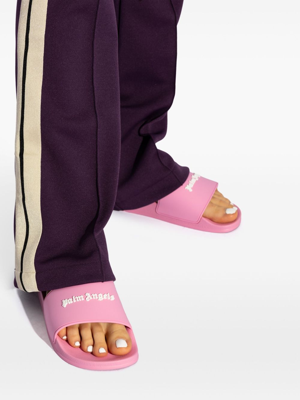 Palm Angels Slippers met logodetail Roze