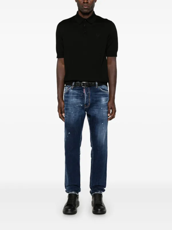 Jean Dsquared2 'Cool Guy' Vintage Taille 50 IT - Coupe Skinny Slim, Bleu Brut