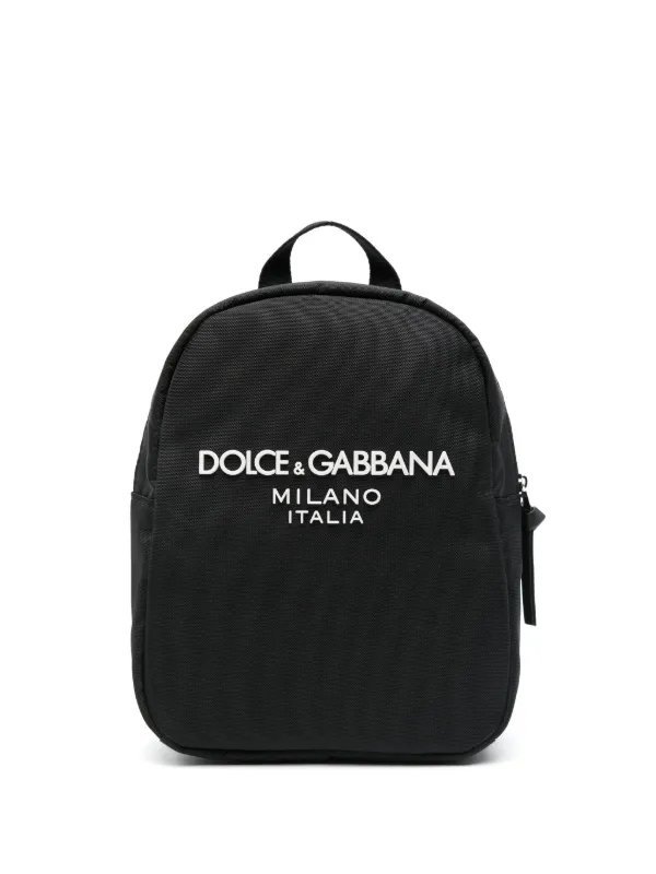 Dolce Gabbana Kids logo-appliqué Backpack Black FARFETCH PH